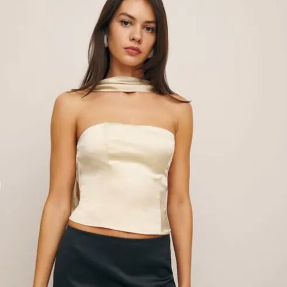 Reformation Cream Strapless Top - Picture 1 of 4